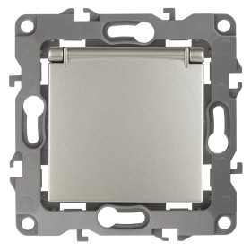 ЭРА Розетка Серия 12 12-2103-15 2P+E Schuko со шторками с крышкой 16A-250В IP20 перламутр