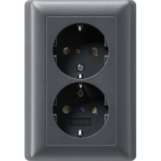 Розетка двойная с з/к в комплекте с рамкой