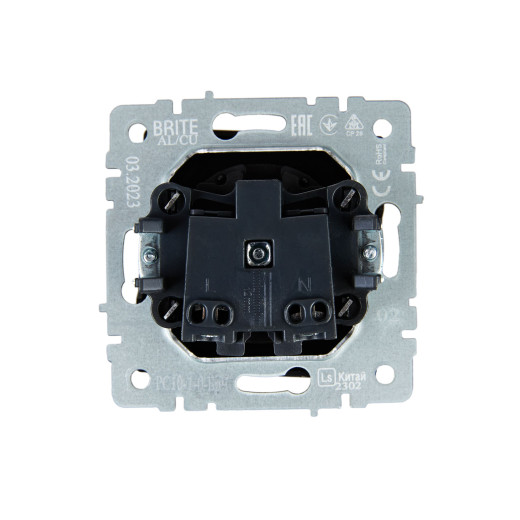 BRITE Роз. без з/к/ш 10А РС10-1-0-БрЧ черн. IEK