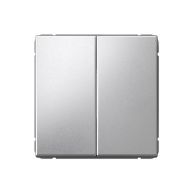 Systeme Electric ArtGallery Алюминий Выключатель 2-клавишный кнопочный, 10АХ, механизм, быстрозажим. клем.