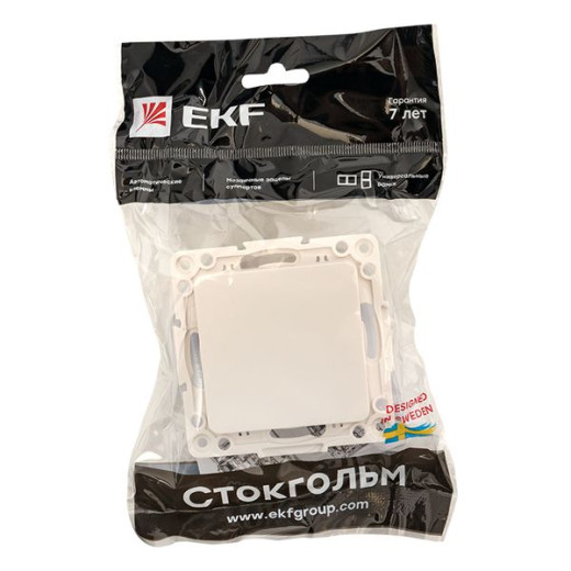 Стокгольм Механизм Выключателя 1-кл. 10А винтовые клеммы белый EKF PROxima