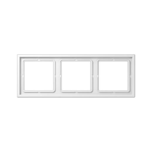 Рамка для вертикальной и горизонтальной установки, 3 поста, термопласт, белый, LS Zero