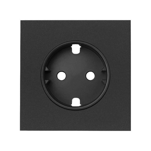 Simon 100 Черный матовый  Накладка розетки Schuko