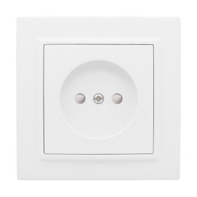 EKF Basic Минск Белый Розетка б/з, со шторками, 10А, СП.