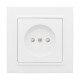Минск Розетка 1-местная СП без заземления, 10 А, с защ.штор., белая EKF Basic