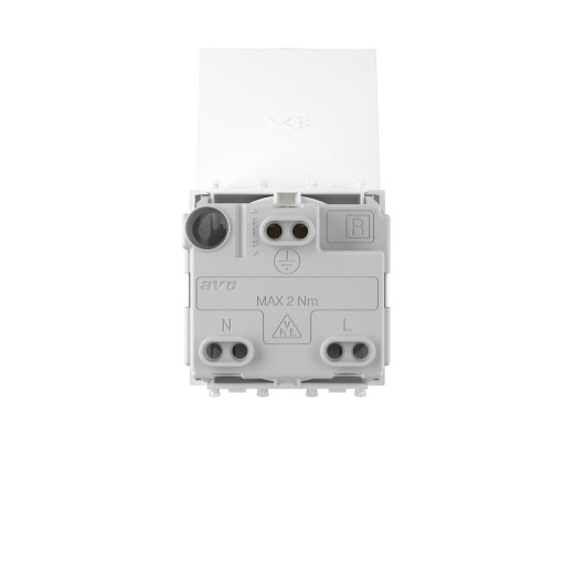 Розетка с крышкой модульная, 2P+E, с з/ш, Avanti, белое облако, 2 модуля