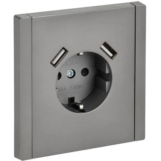 FORTE&PIANO Роз. з/к/ш в/к 16А USB A+A 3,1А FP545 ст. IEK