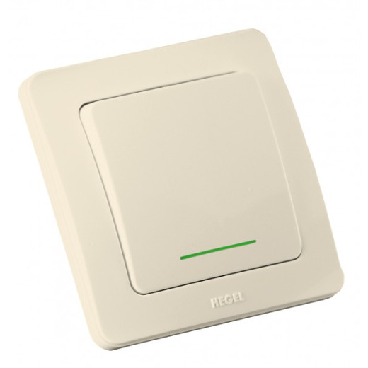 ВС10-362-01 Переключатель скрытой установки, одноклавишный, с индикацией, цвет слоновая кость