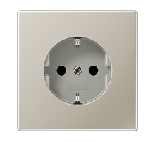 JUNG LS 990 Edelstahl Розетка с/з с защитными шторками безвинт. зажим