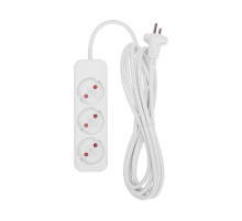 REXANT Удлинитель STANDARD 3 гнезда, 3м, 2х1,0мм², б/з, белый.