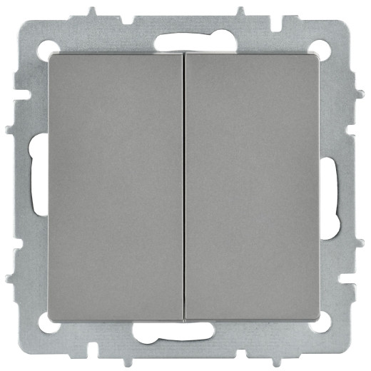 BRITE Выключ. 2-кл. перекр. 10А ВС10-2-3-БрС сталь IEK