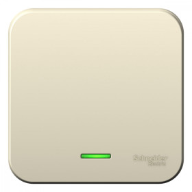 Systeme Electric Blanca наруж Молочный Переключатель 1-клавишный с подсветкой 10А, 250B, изолир. пластина