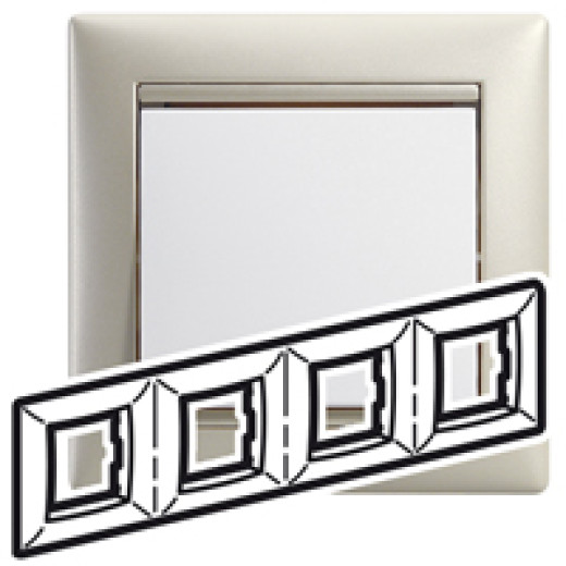 Рамка 4 поста - Legrand Valena - жемчужный