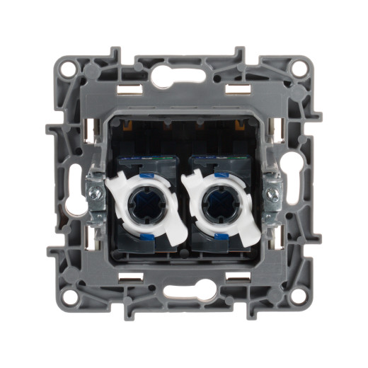 Розетка компьютерная двойная RJ45 категория 6 UTP - Legrand Etika - слоновая кость