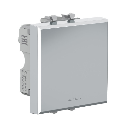 Кнопка одноклавишная модульная, Avanti, закаленная сталь, 2 модуля