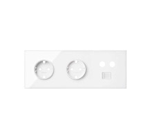 Simon 100 Белый глянец Кит 3 поста, фронт. Накладка на 2 розетки Schuko + 1 розетку TV + 1 розетку RJ45