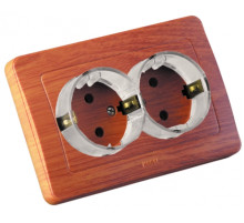 Hegel Мастер внутр Дуб РС16-381-05 Розетка с/з двойная