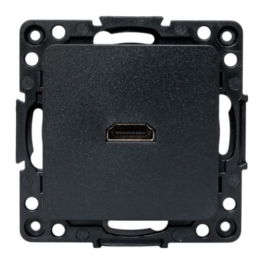 Стокгольм Механизм розетки HDMI черный EKF