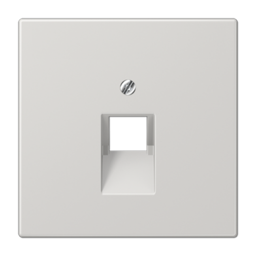 Крышка для одинарных телефонных и компьютерных розеток (UAE), фиксация винтом, термопласт, светло-серый, LS990