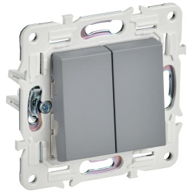 IEK SKANDY Серый Выключатель 2-клавишный 10А SK-V04Gr
