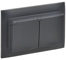 IEK SKANDY Титан Розетка 2-ая с/з с крышкой 16А в сборе IP44 SK-R12T