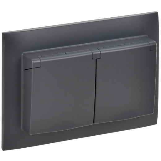 SKANDY Роз. 2-я с кр. 16А в сб IP44 SK-R12T титан IEK