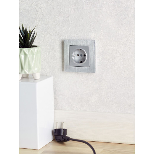 BRITE Рамка 1-мест. РУ-1-1-БрА металл алюм. IEK