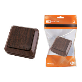 TDM Выключатель 1-кл. открытой установки IP20 10А, бук 