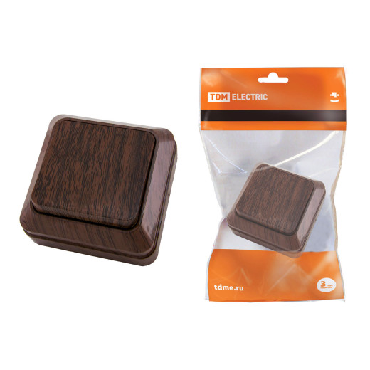 Выключатель 1-кл. открытой установки IP20 10А, бук 