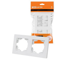 TDM Рамка 2-х постовая белая 