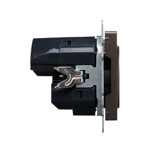 BRITE Роз. с з/к/ш 16А с USB A+C 18Вт РЮш11-1-БрТБ бр. IEK