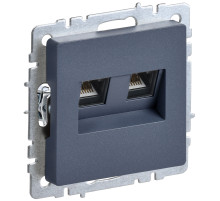 IEK BRITE BASE Маренго Розетка компьютерная двойная RJ45 кат.5E РК10-2-БрМ
