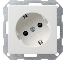 Gira S-55 Бел Розетка с/з с поворотом на 30 градусов, с затвором (shutter) и символом