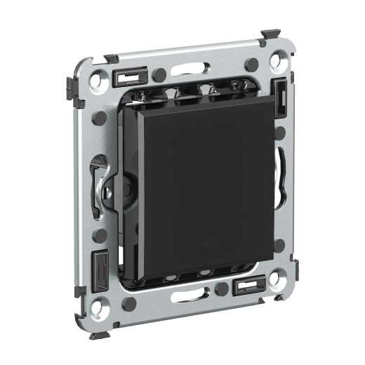 Кнопка одноклавишная в стену, Avanti, черный квадрат