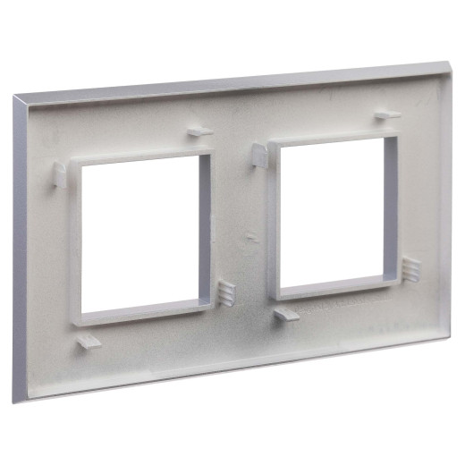 Рамка 2 поста (4 мод.), Avanti, закаленная сталь