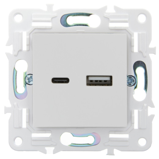 SKANDY Роз. USB A+C 18Вт SK-R13W арк. бел. IEK