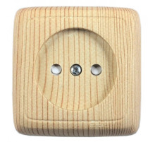 Hegel Альфа наруж Сосна РА16-104-02 Розетка, со шторками, с изол. пластиной