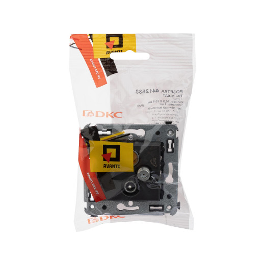 Розетка TV-FM-SAT в стену, Avanti, черный матовый