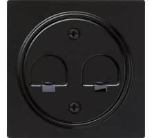 Gira S-Color Черный Накладка 2-ой прямой ТЛФ/комп розетки