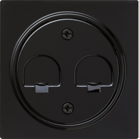 Gira S-Color Черный Накладка 2-ой прямой ТЛФ/комп розетки