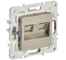 IEK SKANDY Шампань Розетка компьютерная двойная RJ45 кат.6 SK-K04Sh
