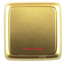 Hegel Альфа наруж Золото ВА10-164-07 Переключатель 1-клавишный с индикацией, с изол. пластиной