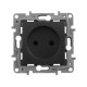 Розетка без заземления - Legrand Etika - со шторками 16А 250В винтовые зажимы - антрацит