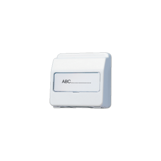 Крышка пружинная для штепсельных розеток с фиксатором и полем для надписи 23×29 мм, белая