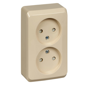 Systeme Electric Этюд наруж Крем Розетка 2-ая б/з со шторками