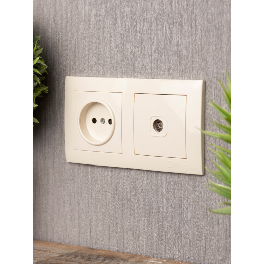 Валенсия рамка 2-местная кремовая EKF