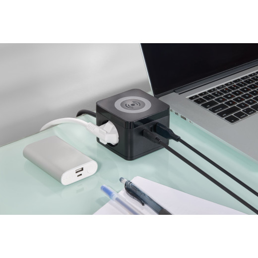 DOMINIC Удлинитель Qi10Вт У02К 1,3м 3х1мм2 USB A+C чер IEK