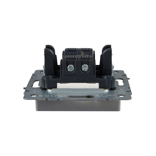 BRITE Выключ. 1-кл. прох. с инд. 10А ВС10-1-7-БрА алюм. IEK