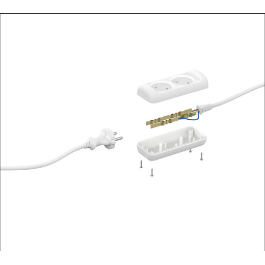 Удлинитель электрический ЭРА  UX-2-5m без заземления 2 розетки 5м ШВВП 2x0,75мм2 6А