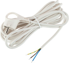 ЭРА Шнур сетевой с вилкой  UX-3x0,75-5m-W с заземлением 5м ПВС 3x0,75мм2 белый